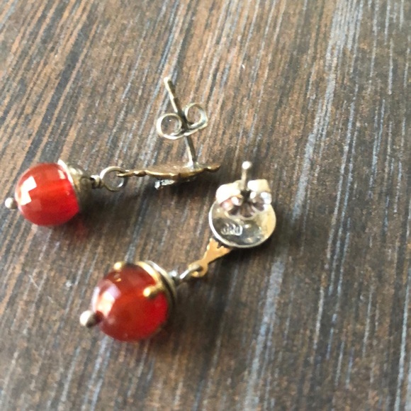 Semi precious stone drop earrings